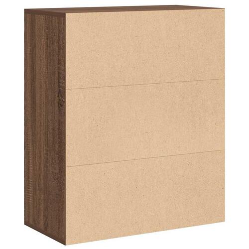 Bogreol 60x30x71,5 cm konstrueret træ brun egetræsfarve