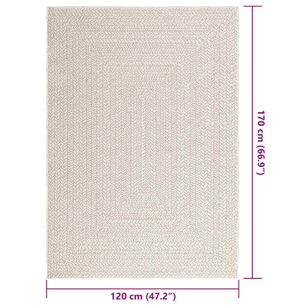 Gulvtæppe ZIZUR 120x170 cm jute-look indendørs og udendørs