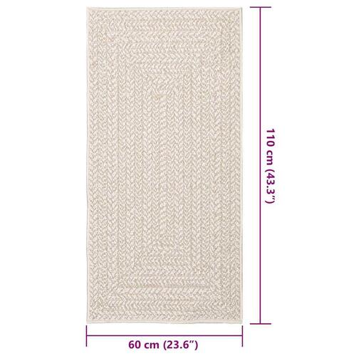 Gulvtæppe ZIZUR 60x110 cm jute-look indendørs og udendørs