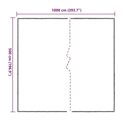 Klar presenning med øjer 5x10 m polyethylen
