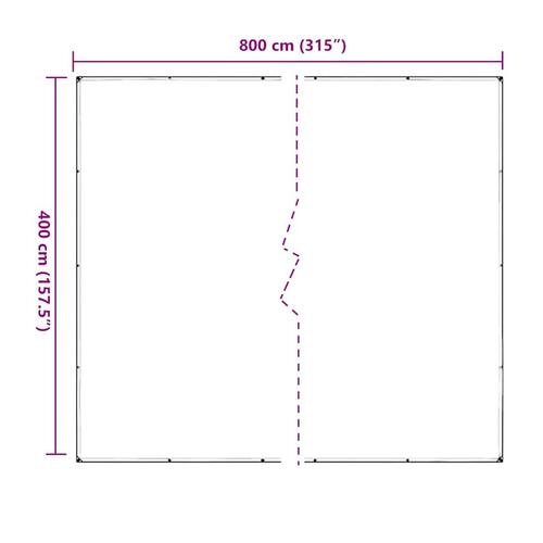 Klar presenning med øjer 4x8 m PVC
