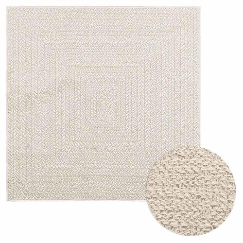 Gulvtæppe ZIZUR 120x120 cm jute-look indendørs og udendørs