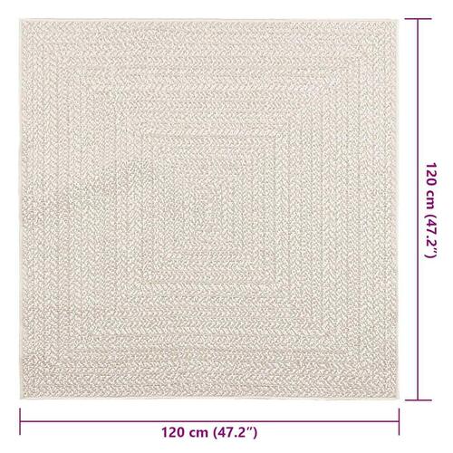 Gulvtæppe ZIZUR 120x120 cm jute-look indendørs og udendørs