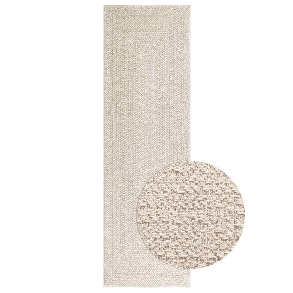 Gulvtæppe ZIZUR 80x250 cm jute-look indendørs og udendørs