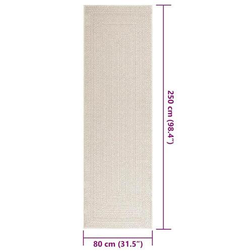 Gulvtæppe ZIZUR 80x250 cm jute-look indendørs og udendørs