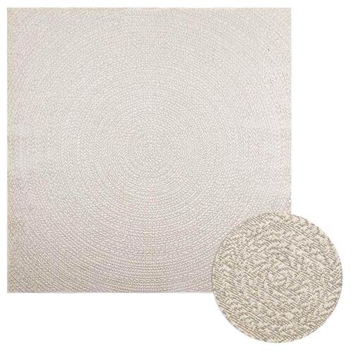 Gulvtæppe ZIZUR 200x200 cm jute-look indendørs og udendørs