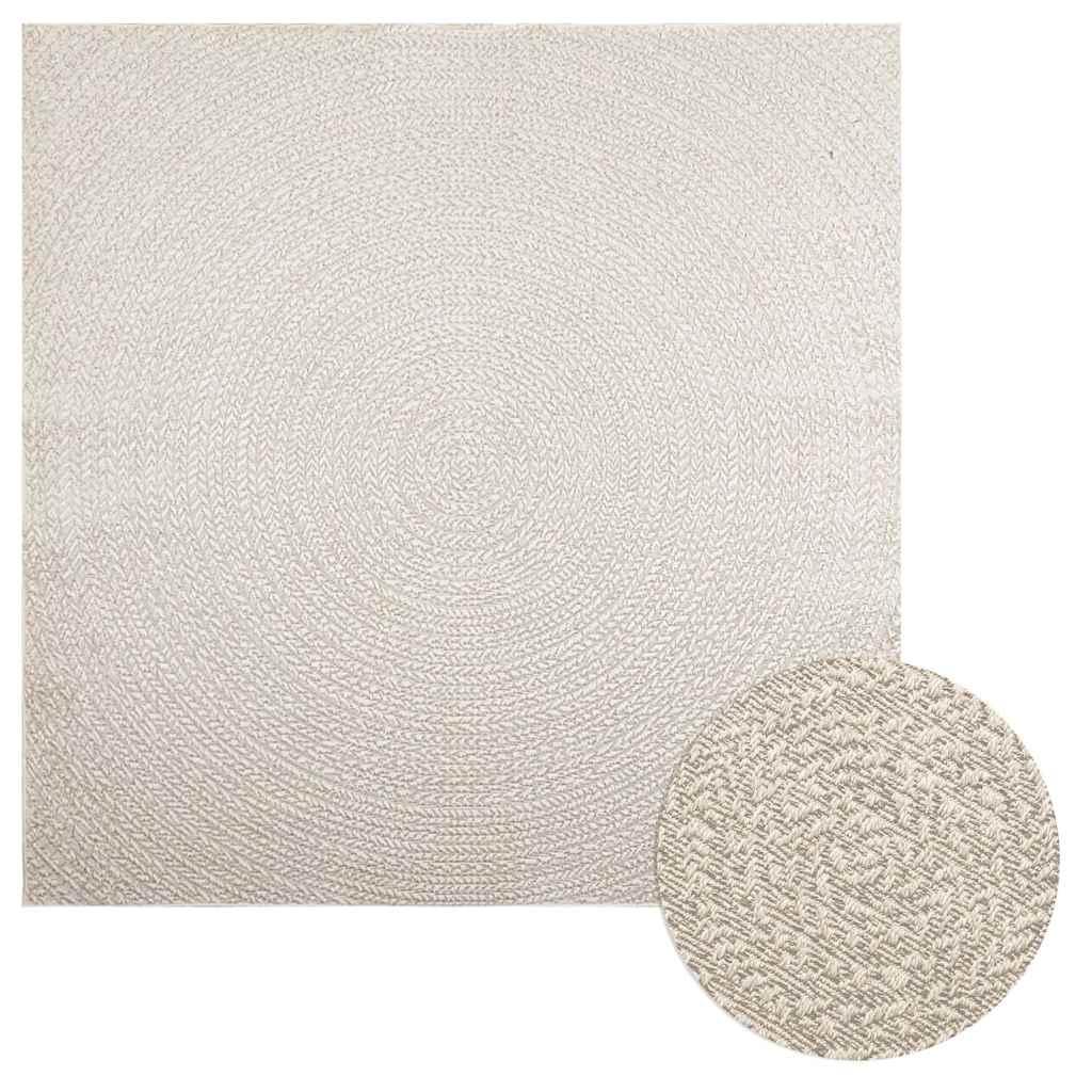Gulvtæppe ZIZUR 200x200 cm jute-look indendørs og udendørs
