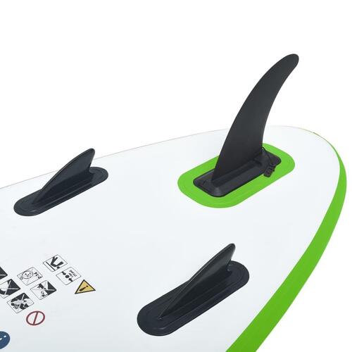 Oppusteligt paddleboardsæt grøn og hvid