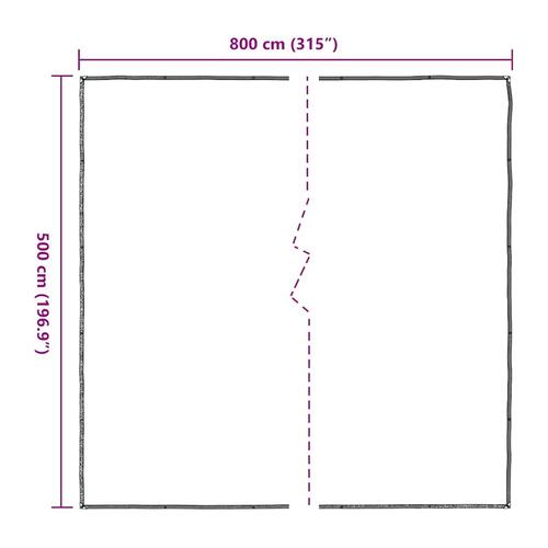Klar presenning med øjer 5x8 m polyethylen