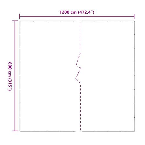Klar presenning med øjer 6x12 m PVC