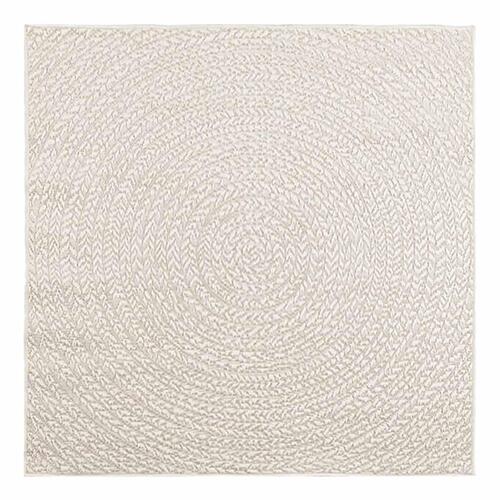 Gulvtæppe ZIZUR 120x120 cm jute-look indendørs og udendørs