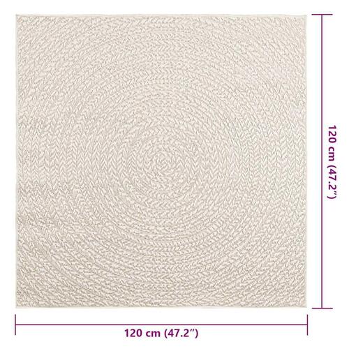 Gulvtæppe ZIZUR 120x120 cm jute-look indendørs og udendørs