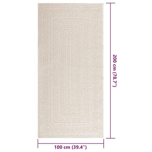 Gulvtæppe ZIZUR 100x200 cm jute-look indendørs og udendørs