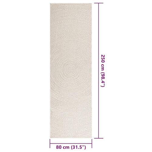 Gulvtæppe ZIZUR 80x250 cm jute-look indendørs og udendørs