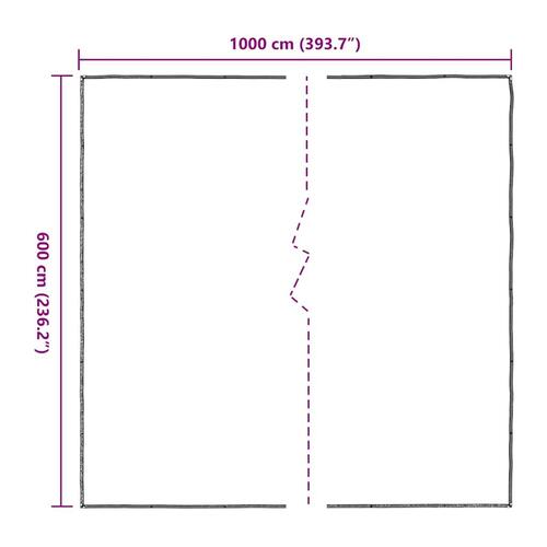 Klar presenning med øjer 6x10 m polyethylen