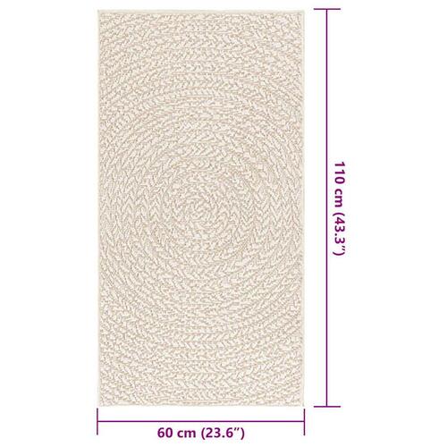 Gulvtæppe ZIZUR 60x110 cm jute-look indendørs og udendørs