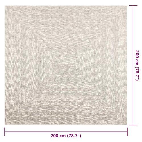 Gulvtæppe ZIZUR 200x200 cm jute-look indendørs og udendørs