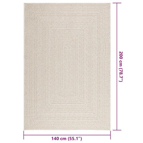 Gulvtæppe ZIZUR 140x200 cm jute-look indendørs og udendørs