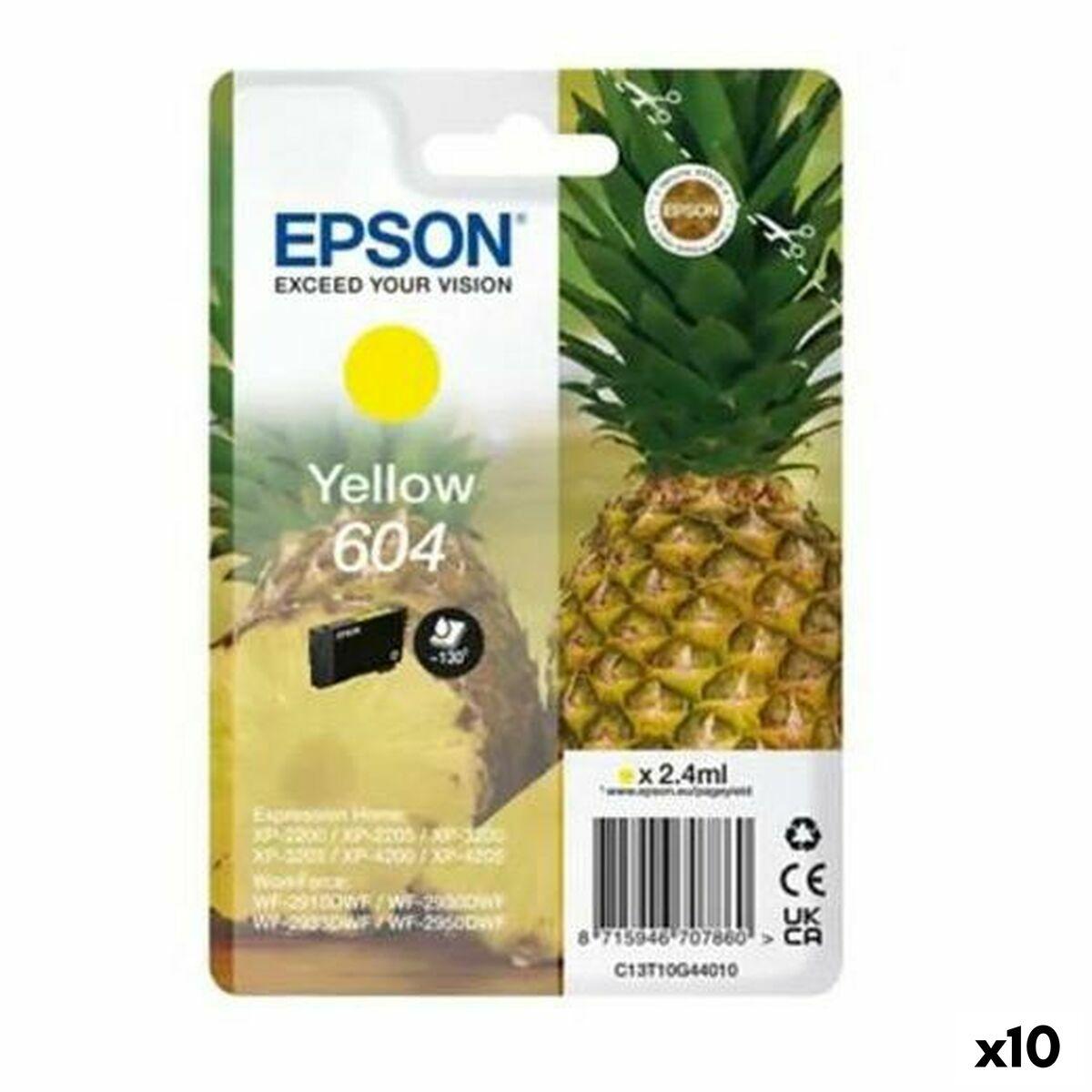 Original blækpatron Epson XP-2200 WF-2910DWF Gul Sort (10 enheder)