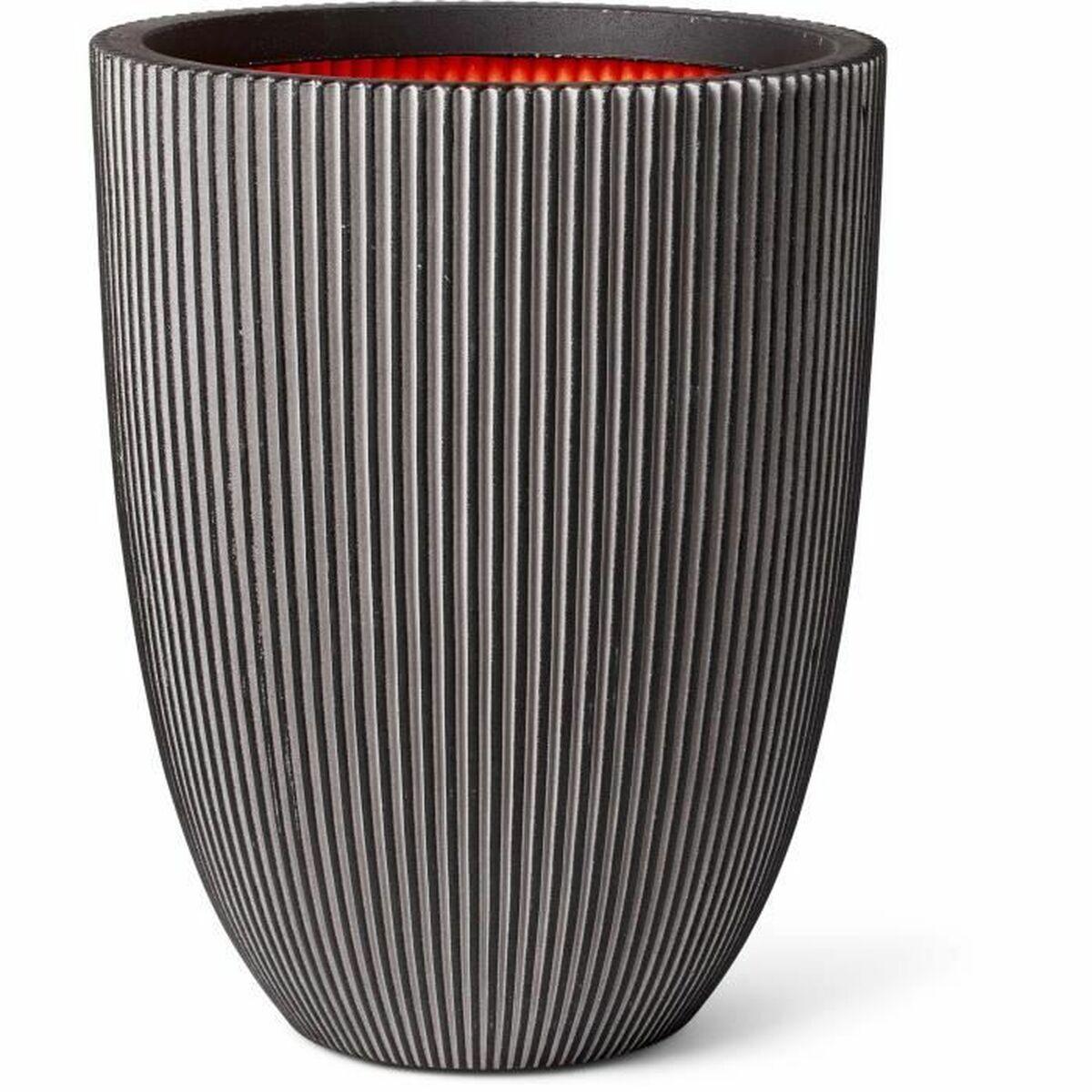 Capi Europe GROOVE NL vase/urtepotte - antracit, 34 × 34 × 46 cm
