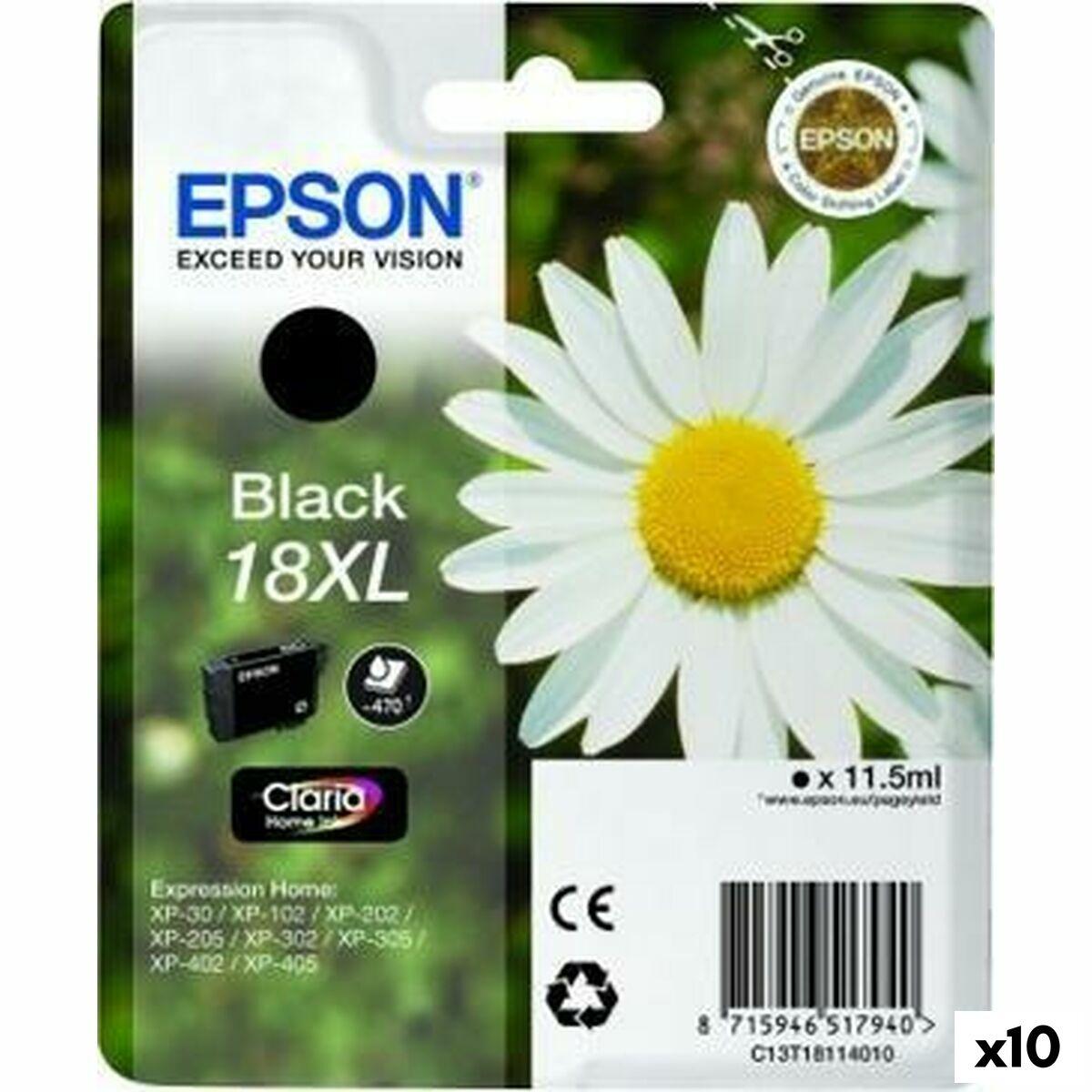 Epson 18XL sort blækpatron - original (10-pak)