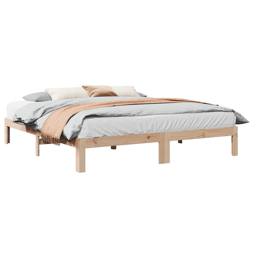 Sengeramme uden madras 160x200 cm massivt fyrretræ