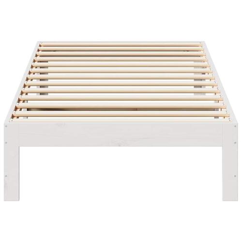 Sengeramme uden madras 80x200 cm massivt fyrretræ hvid