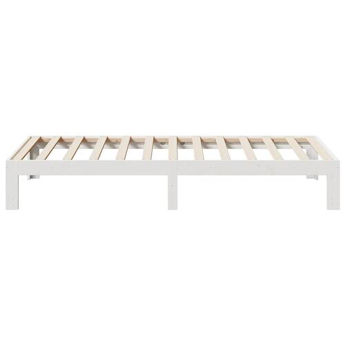 Sengeramme uden madras 80x200 cm massivt fyrretræ hvid