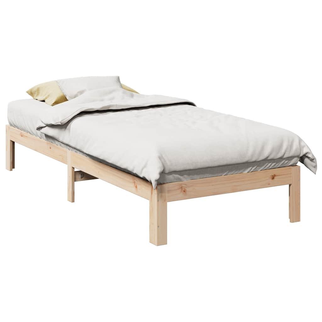 Sengeramme uden madras 90x200 cm massivt fyrretræ