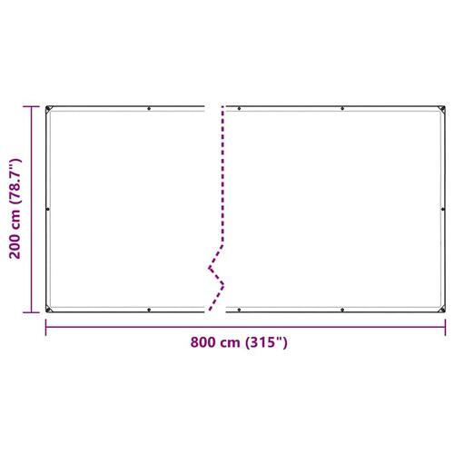 Klar presenning med øjer 2x8 m PVC
