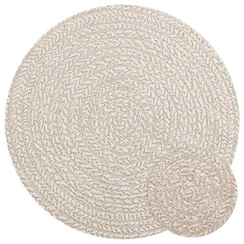 Gulvtæppe ZIZUR Ø 90 cm jute-look indendørs og udendørs