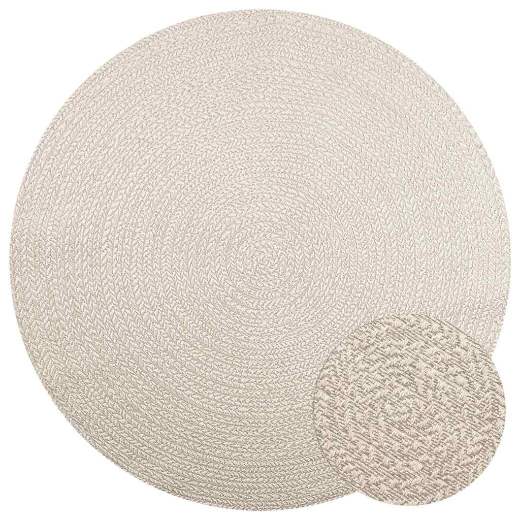 Gulvtæppe ZIZUR Ø 200 cm jute-look indendørs og udendørs