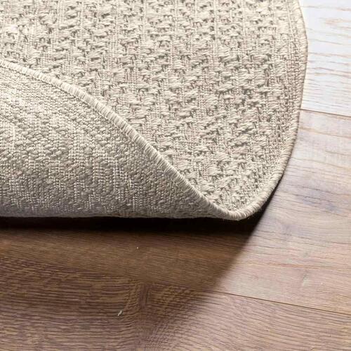 Gulvtæppe ZIZUR Ø 200 cm jute-look indendørs og udendørs