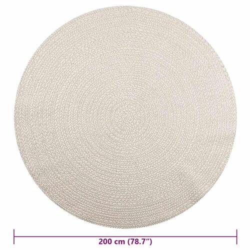 Gulvtæppe ZIZUR Ø 200 cm jute-look indendørs og udendørs