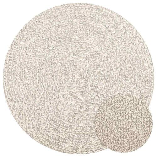 Gulvtæppe ZIZUR Ø 120 cm jute-look indendørs og udendørs