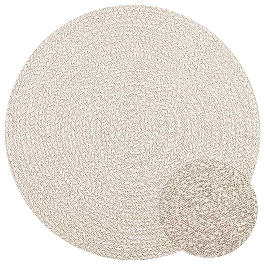 Gulvtæppe ZIZUR Ø 120 cm jute-look indendørs og udendørs