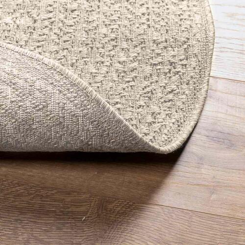 Gulvtæppe ZIZUR Ø 120 cm jute-look indendørs og udendørs