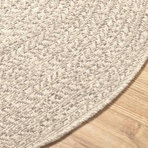 Gulvtæppe ZIZUR Ø 120 cm jute-look indendørs og udendørs