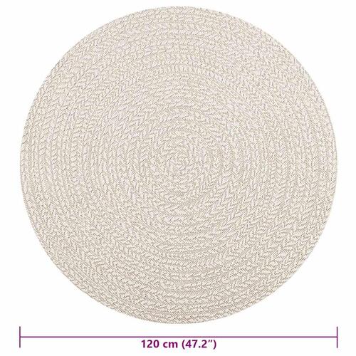 Gulvtæppe ZIZUR Ø 120 cm jute-look indendørs og udendørs