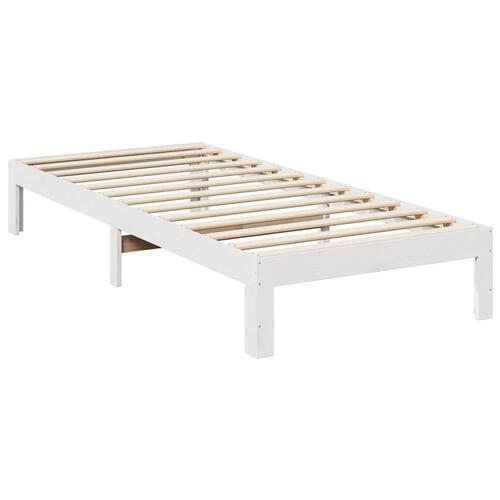Sengeramme uden madras 90x200 cm massivt fyrretræ hvid