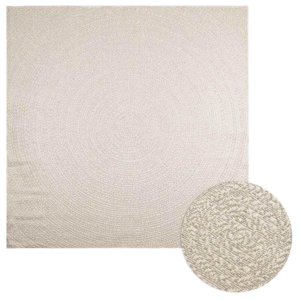Gulvtæppe ZIZUR 240x240 cm jute-look indendørs og udendørs