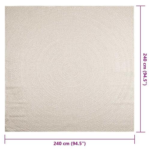 Gulvtæppe ZIZUR 240x240 cm jute-look indendørs og udendørs
