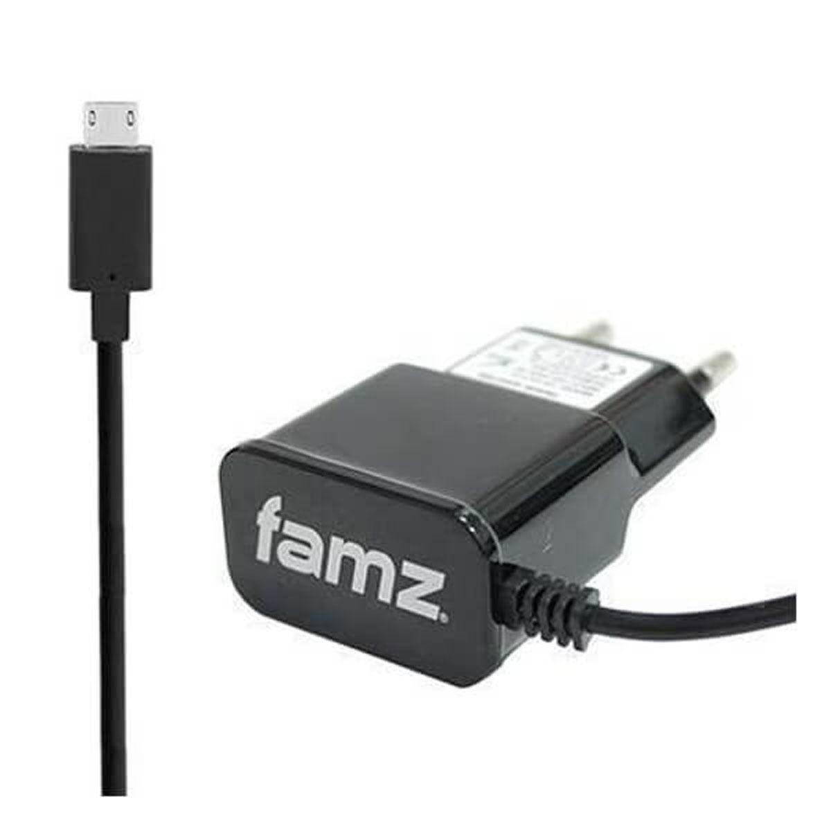 Famz vægoplader - Sort med micro USB og EU-stik