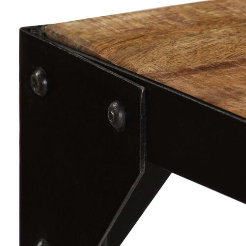 Spisebord massivt ru mangotræ og stål 120 cm