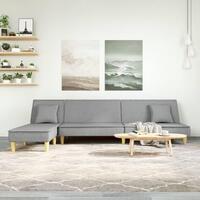 Sovesofa med chaiselong 255x140x70 cm stof lysegrå