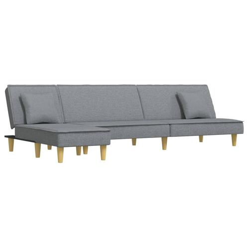 Sovesofa med chaiselong 255x140x70 cm stof lysegrå