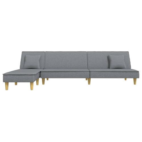 Sovesofa med chaiselong 255x140x70 cm stof lysegrå