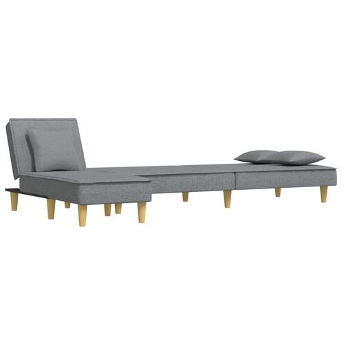 Sovesofa med chaiselong 255x140x70 cm stof lysegrå