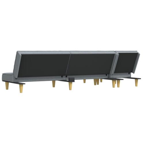 Sovesofa med chaiselong 255x140x70 cm stof lysegrå