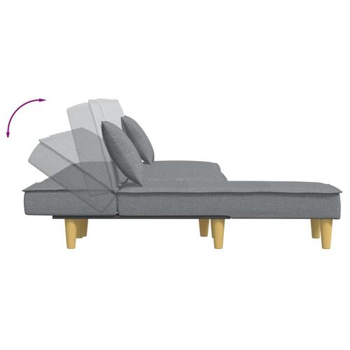 Sovesofa med chaiselong 255x140x70 cm stof lysegrå